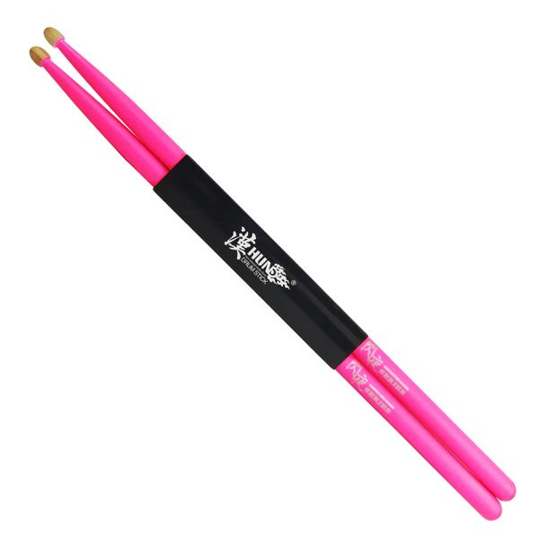 Hun Drum sticks 5A flourescent series wood Tip Pink