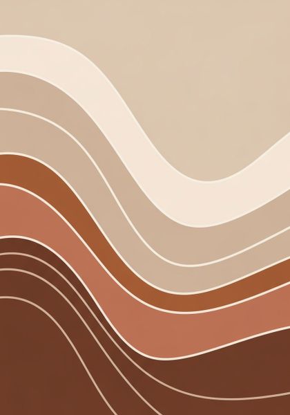 Abstract Art Ready to Hang Contemporary Art - Earth Tone Wavy Abstract Art