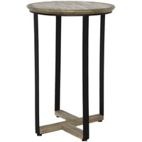 Wooden Round Portable Side Table - 39 x 57cm