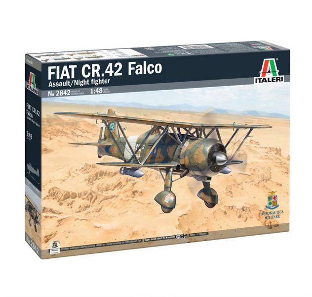 Italeri 1/48 FIAT CR.42 Falco Assault / Night Fighter Plastic Model Kit