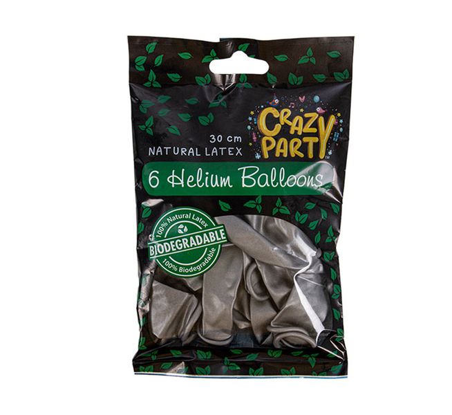 Helium Balloons - Biodegradable - 6 Piece - Silver - 30cm - 35 Pack