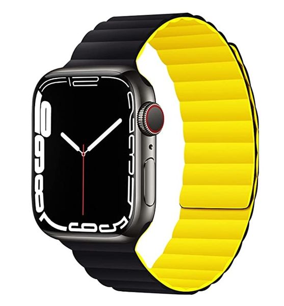 Magnetic Silicone Band for Apple Watch 38/40/41mm Black/Yellow - MagneStix
