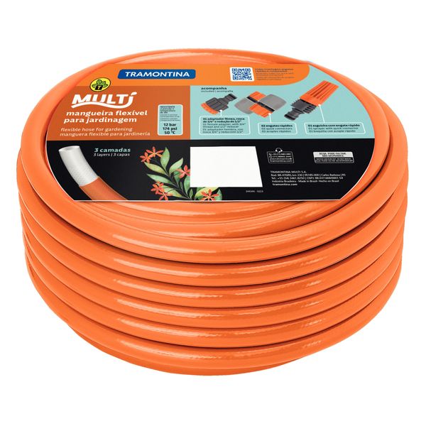Tramontina 20m 1/2" PVC 3-Layer Multi Hose with Quick Couplings and Nozzle