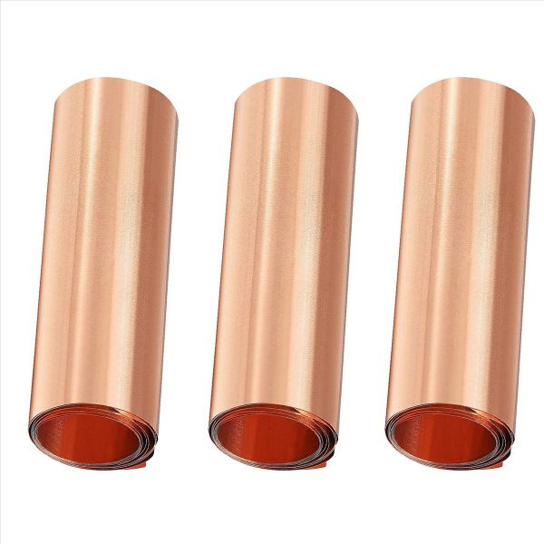 3X Copper Sheet Roll Metal Foil Plate 1000mm x 100mm x 0 01mm