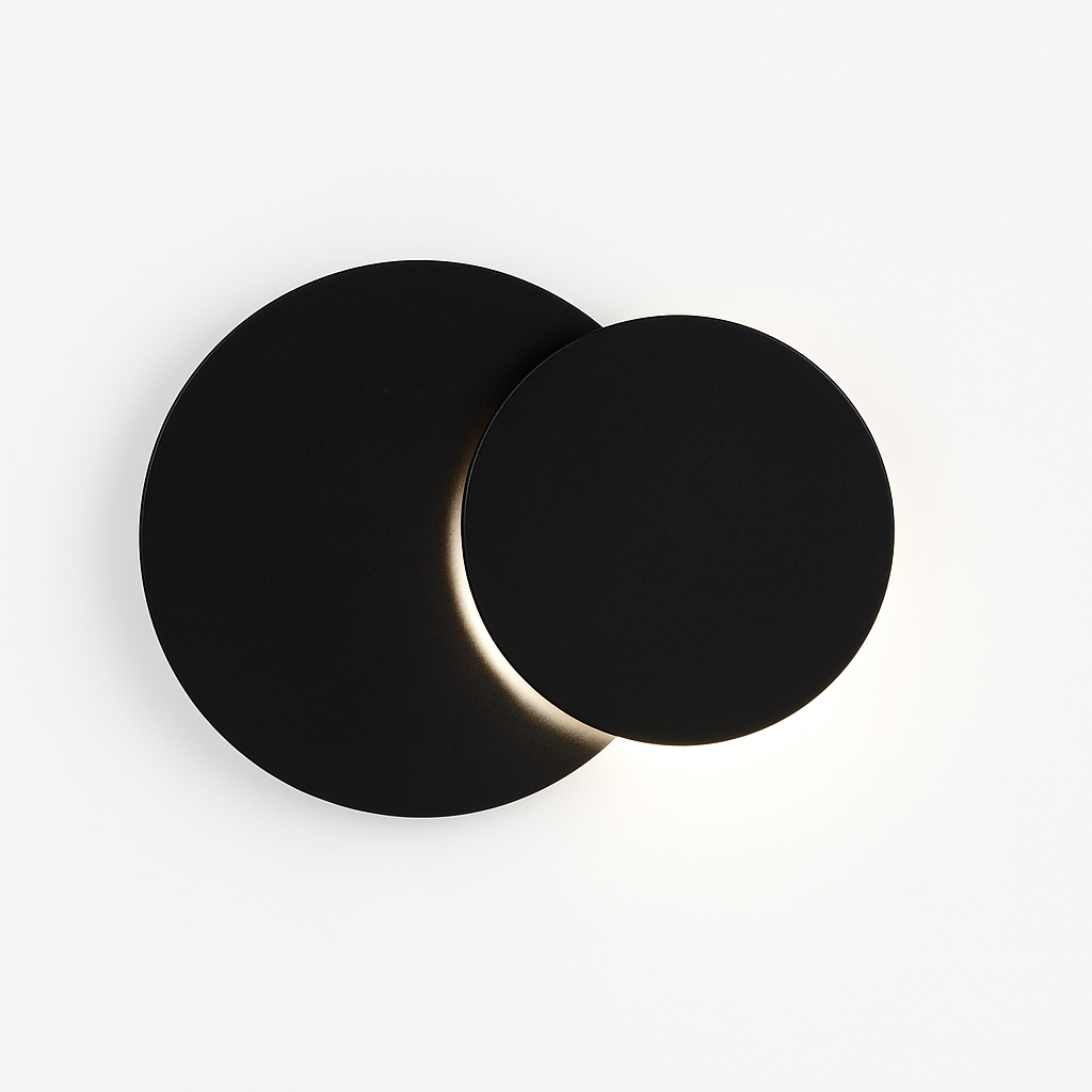 7W LED Rotatable Wall Lamp - Black/White Round Metal Indoor Light