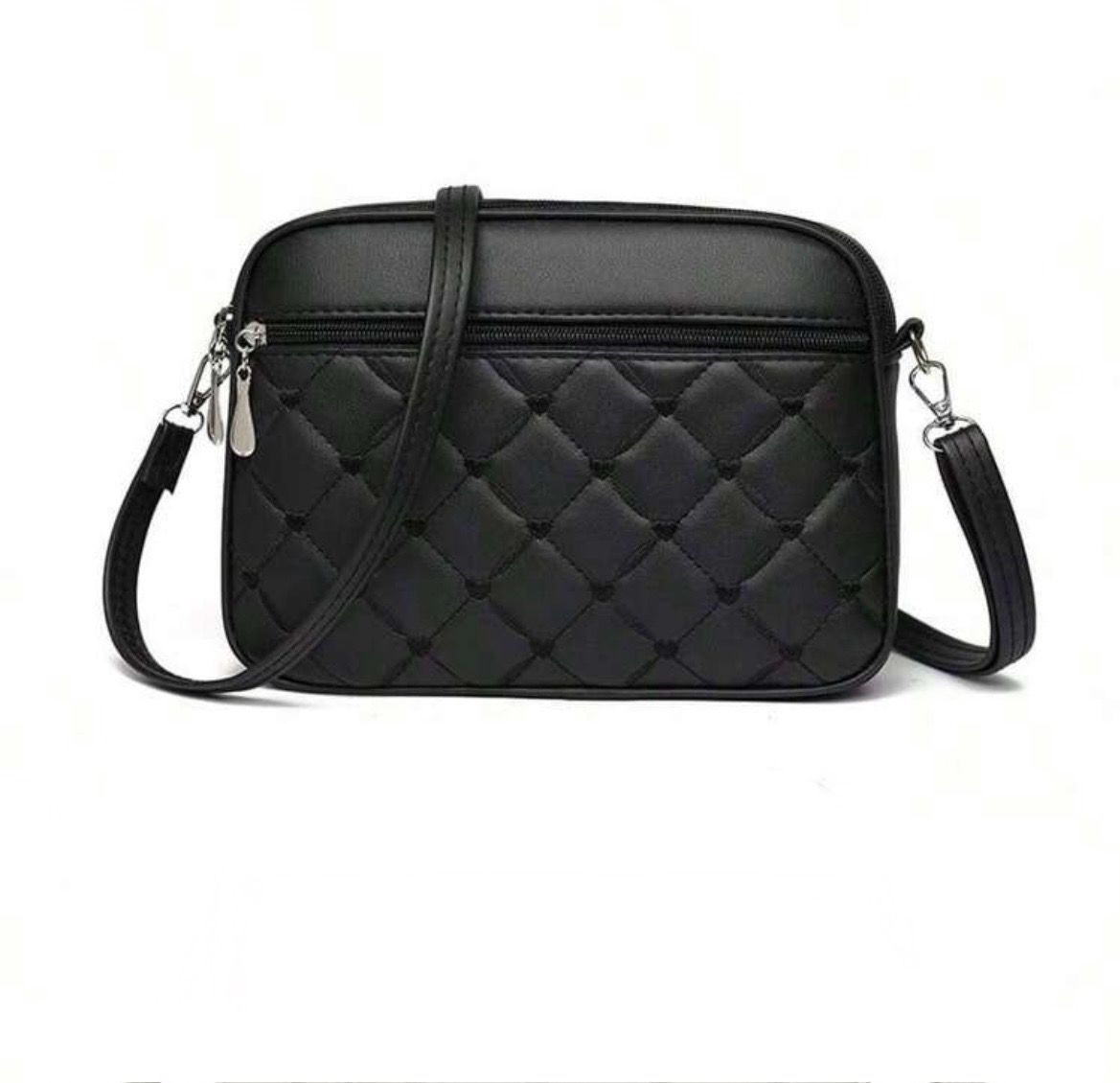 Elegant Diamond Grid Love Charm Messenger Bag