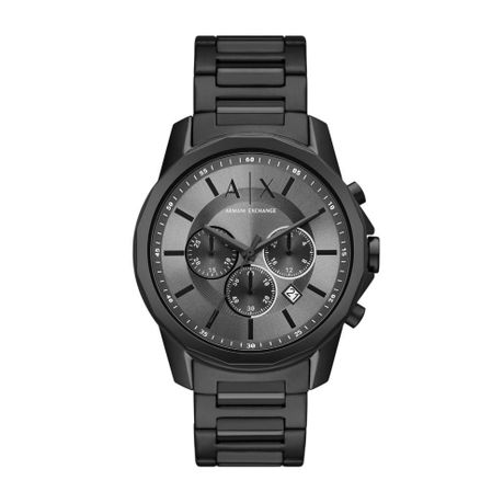 Armani exchange watch black stainless steel best sale