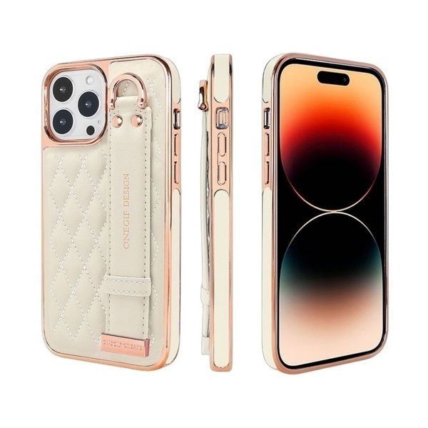 Electroplated PU Wristband Case Compatible with iPhone 13-15 Series