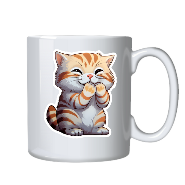 Kitten Cat 4 Kawaii Sticker Theme Mug Cup Birthday Christmas Gift 502