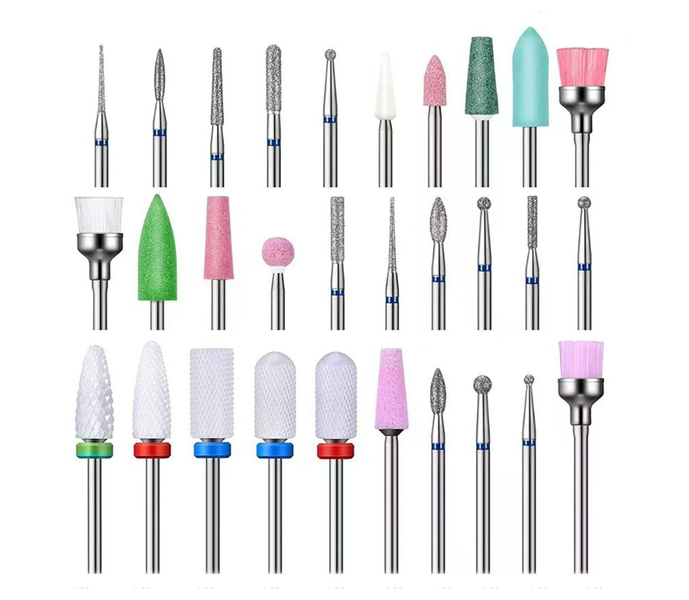 30 Pieces Nail Drill Bits Set Kit With Box