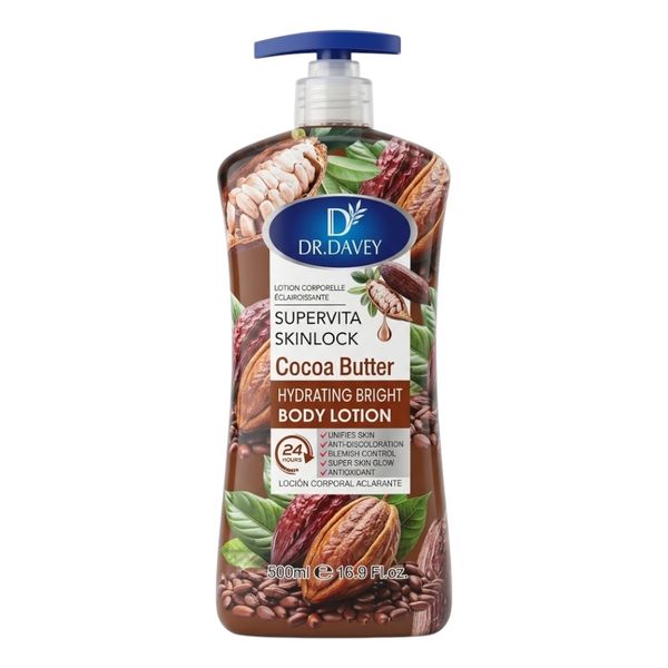 Dr Davey Cocoa Butter Extra Glow Moisture 24H Brightening Body Lotion 500ml