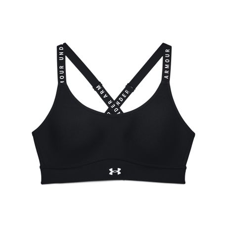 Under Armour Women's Infinity Medium-Support Covered Sports Bra -  Black/White, Shop Today. Get it Tomorrow!