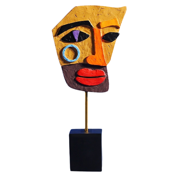 Modern Abstract Mask Sculpture Home Statue Resin Figure Ornaments B