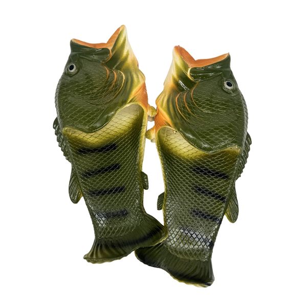 Green Bass Fish Flip Flop Slops/ Slippers/ Sliders