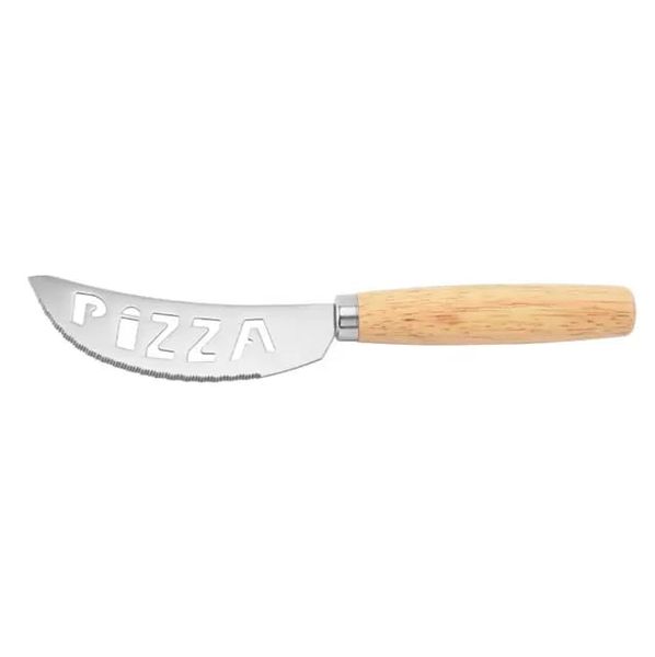 Stainless Steel Pizza Cutter Spatula Knife With Wooden Handle