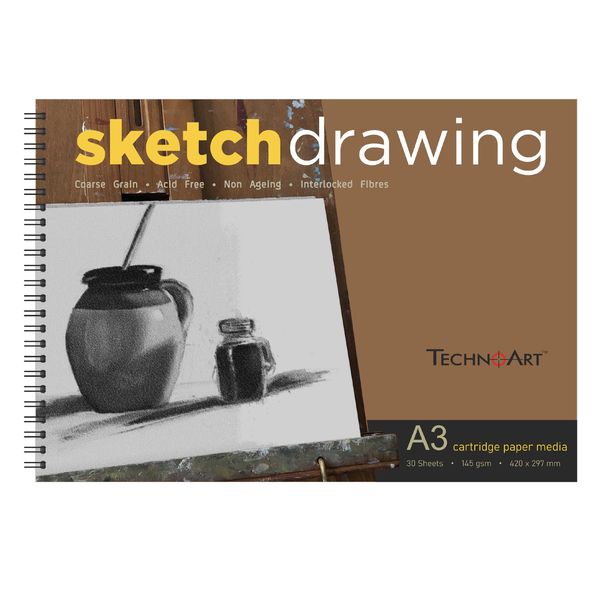 TechnoArt Wiro Sketch Drawing Pad - A3 - 30 Sheets - 145gsm