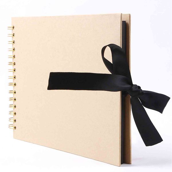 DIY Kraft Paper Scrapbook with Ribbon
