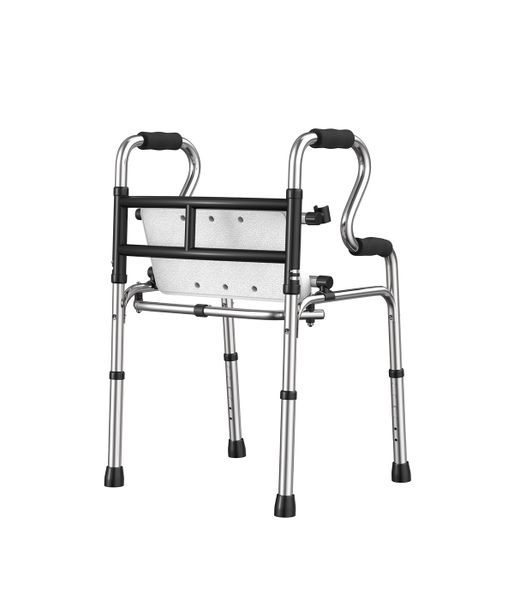 3-in-1 Mobility Walker with Flip-Up Seat Height Adjustable Stable Portable