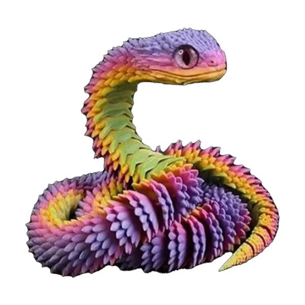 3D Printed Snake Fidget Toy Flexible Joints Executive Desk Toys
