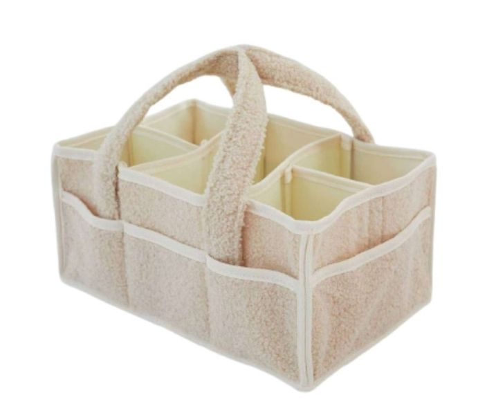 Baby Nappy Caddy Organizer Diaper Holder Organizer-Beige