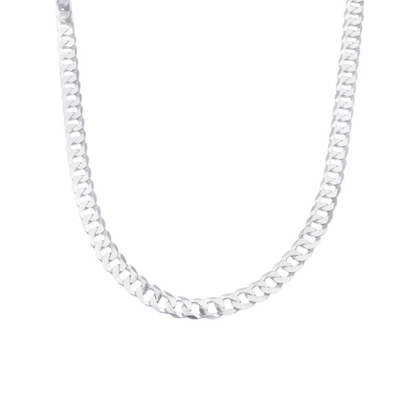 8mm X 55cm Curb Link Silver Chain