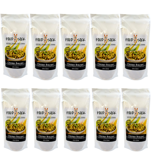 Foodsock Meal Box Chicken Breyani Pack of 10 |Camping |Hiking |Soup Kitchen