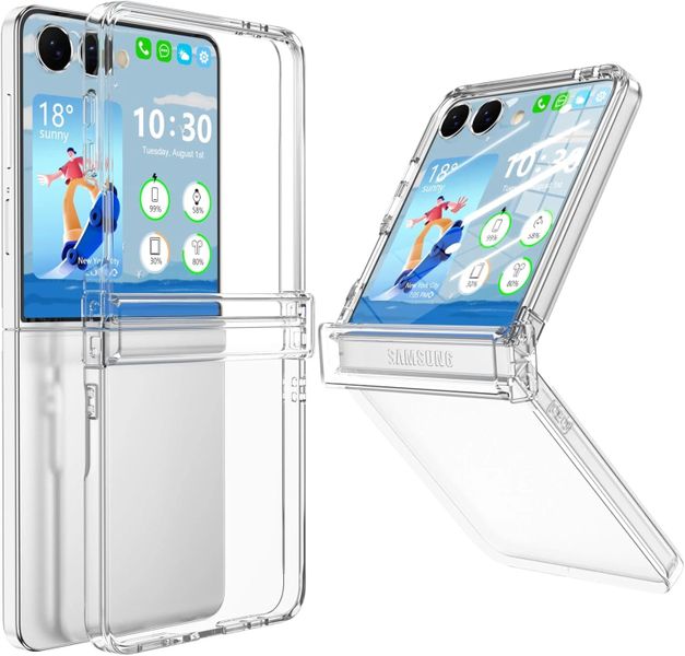 Clear Hinge Protection case compatible with Samsung Galaxy Z Flip 7