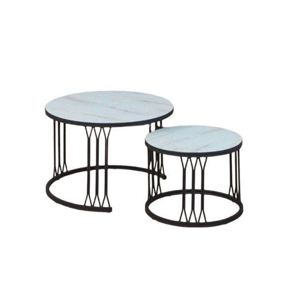 2 Piece Of Modern Glass Top Side End Coffee Tabl image