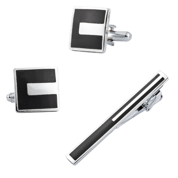 Tie Clips Tie Tack Pins with Cufflinks Set Stainless Steel Tie Clip