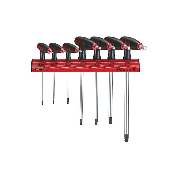 TengTools - 7 Piece T-Handle Hex Set with Wall Rack