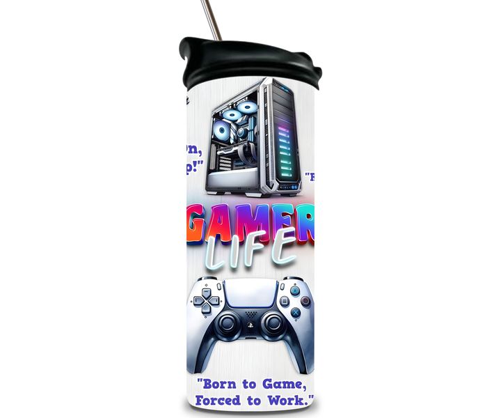 Gamers Life Double Wall Stainless Steel 20oz Tumbler. Water Bottle