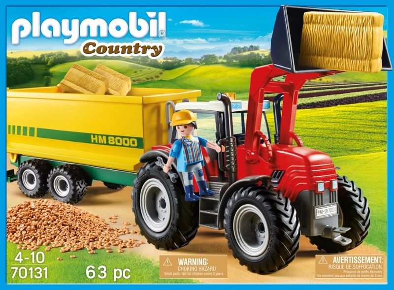 Playmobil Tractor with Feed Trailer
