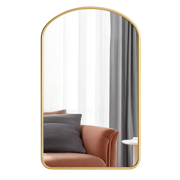 Arched Gold Mirror - 162cm Large Curved Wall Mirror