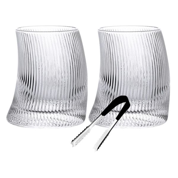 325ml - Tumbler Curved Crescent Origami Style Clear Drinkware Set