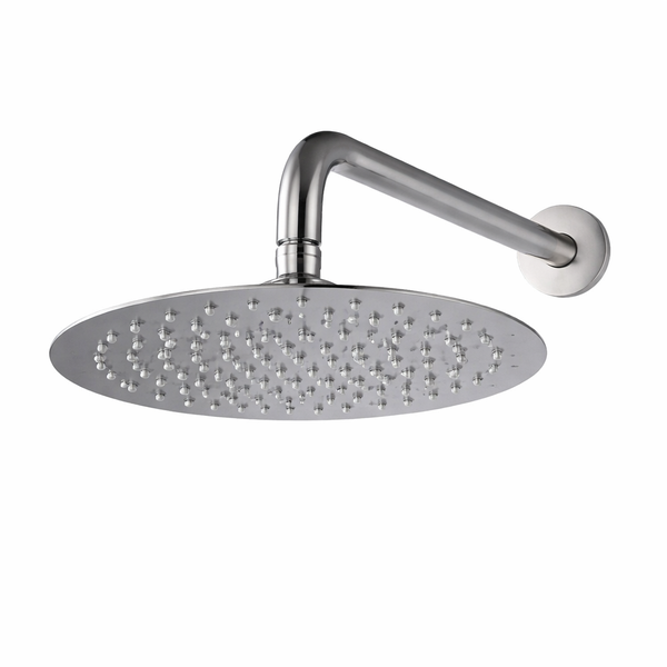 10-Inch Round Ultra-Thin Chrome Rainfall Shower Head with Arm