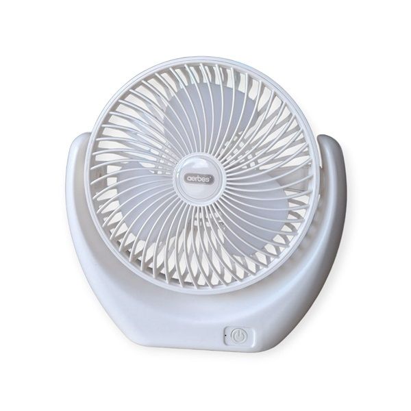 White Rechargeable 3 Modes Desktop Fan