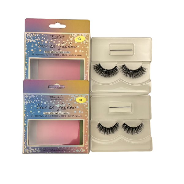 Bling Girl Self Adhesive Quick Press on eyelash 2 Pairs #38 &amp; #34