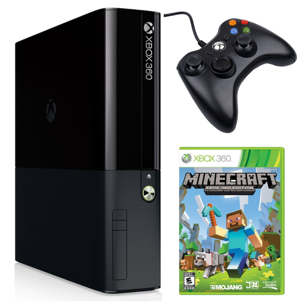 Xbox 360 E Console 4GB (Upgraded with 64GB Flash Drive) - Minecraft Bundle