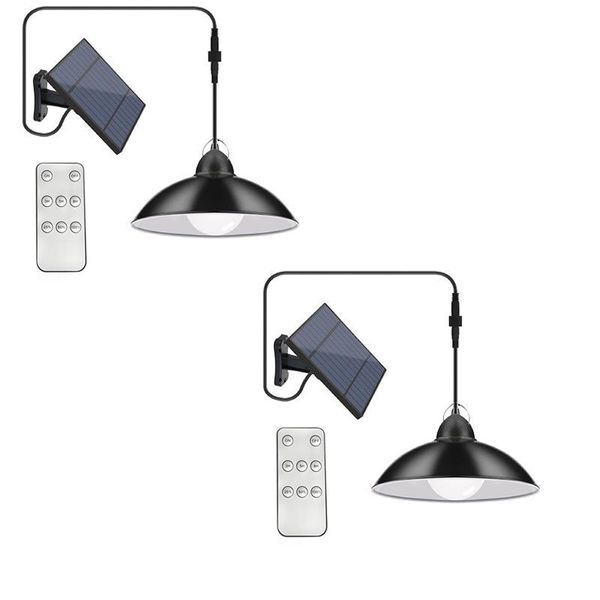Set of 2 Outdoor Remote Controlled Solar Light