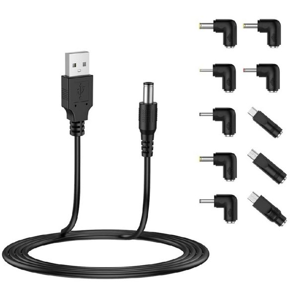 QYNIAL USB To DC 5V Power Cable Compatible With 5.5x2.1mm Plug 1.5m