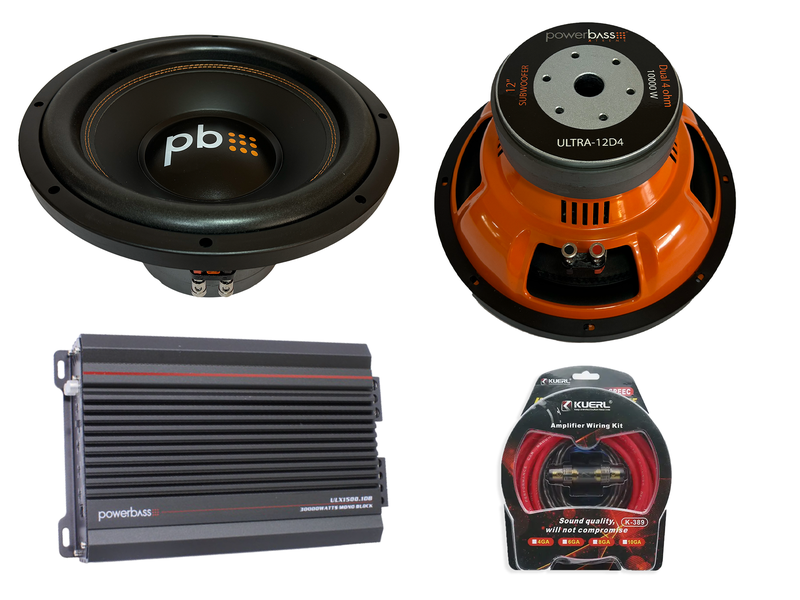 Powerbass ULTRA-12D4 12" DVC 20000W Dual Bass Combo