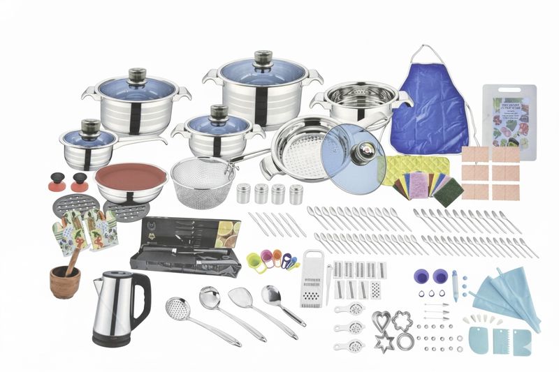 215-Pieces High Quality Stainless-Steel Cookware Pot Set