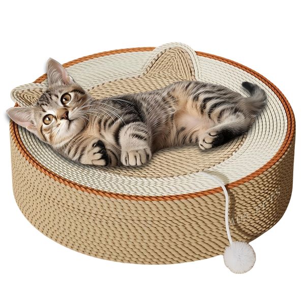 Aus Pets Sisal Cat Scratching 3 in 1 Toy Bed 40x10cm Pet Supplies