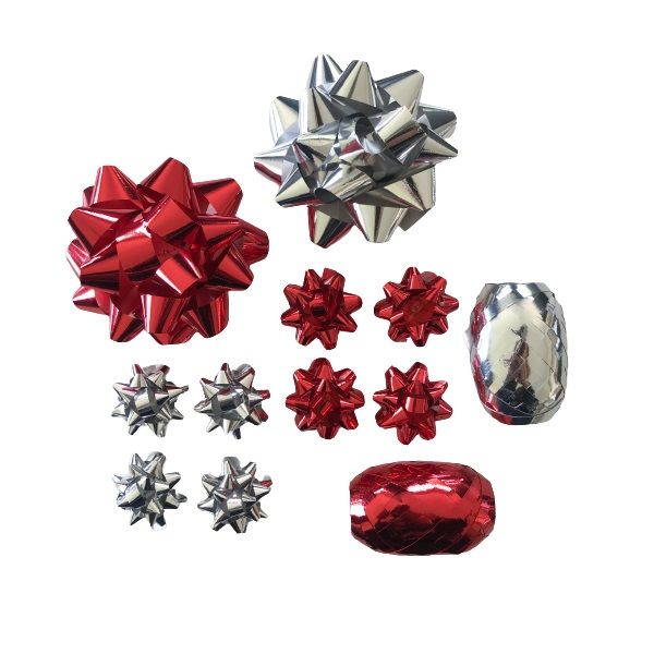 Christmas &amp; Special Occasion Ribbons &amp; Bows Gift Wrap Set (Gold &amp; Silver)