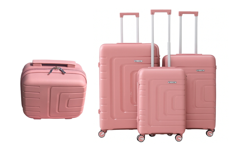 Unbreakable 4Pcs Easy Travel Luggage Suitcase Set with 360 Spinner Wheel