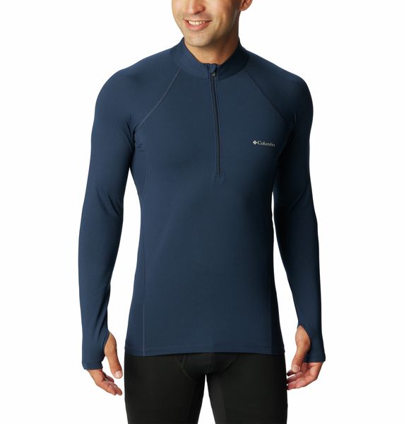 Columbia Men's Omni-Heat Midweight Baselayer Half Zip Collegiate Navy