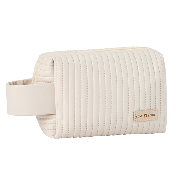 Faux Leather Cosmetic Bag with Handle