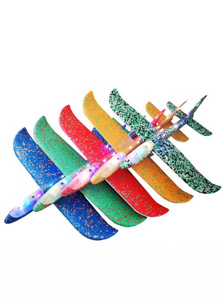 Glider Throw Foam Airplane Large Throwing Foam Plane with Lights - 5 Pack