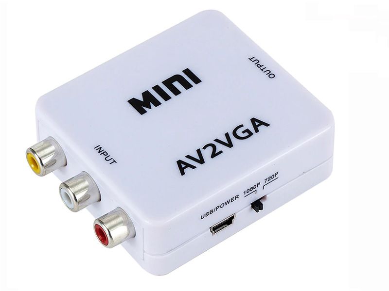 ZATECH 1080P Mini Video Converter RCA AV to VGA Video Converter