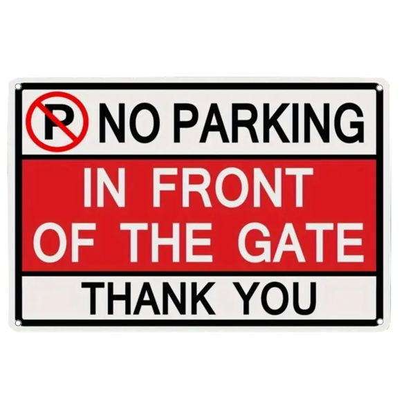 Decor Vintage Iron No Parking In Front Of The Gate Sign 30cm
